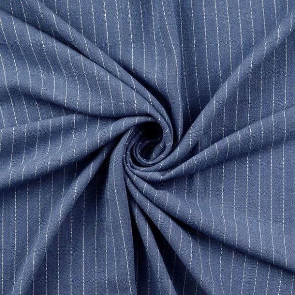 Viskos/lin Tunna randen jeansblå fg 5028