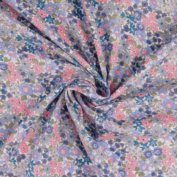 BOMULLSTYG BLOMFAMN LAVENDEL/GRÖN FG 0802