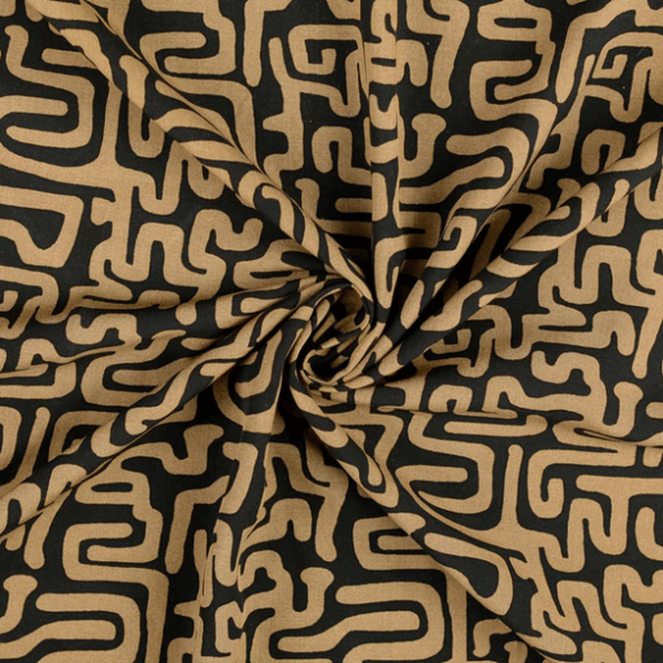 Viskospoplin Semesterkludd svart/brun fg 10