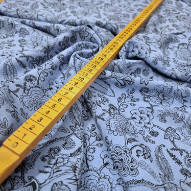 Viskospoplin Praktblomma blå fg 6