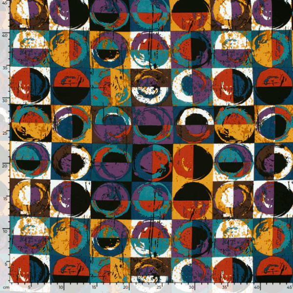 VISKOS ABSTRAKTA FORMER PETROL/SENAP FG 24