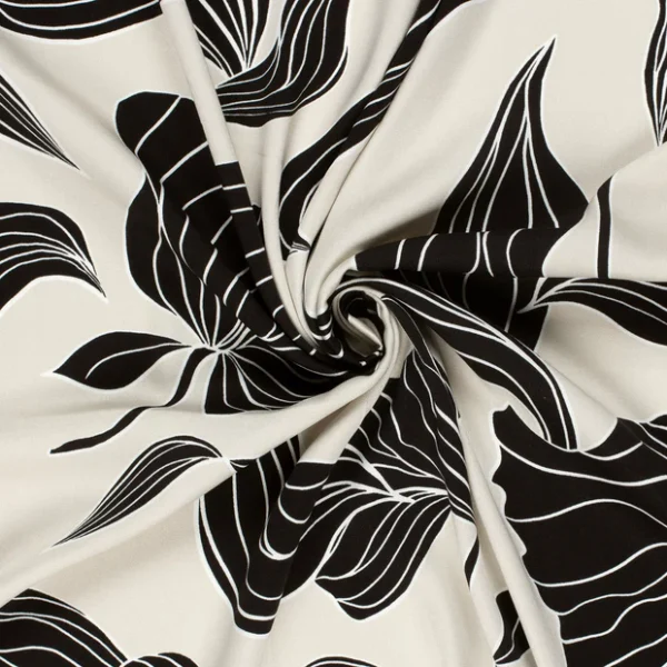 Viskossatin Big leaf linnebeige/svart fg 52