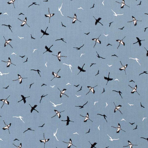 Bambupoplin Tranor blå/svart fg 6