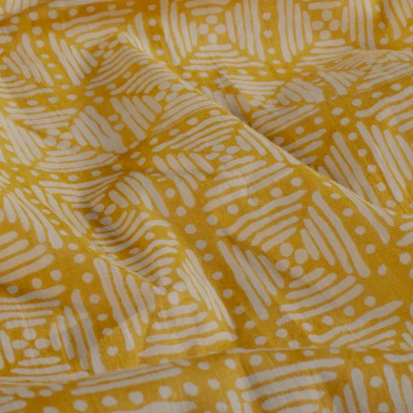 Bomullsvoile Blocktryck okragul/off white fg 34