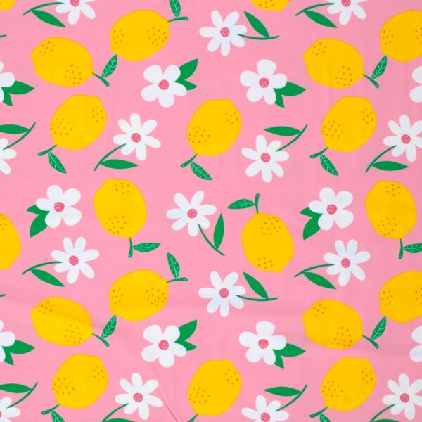 Bomullstrikå Citrusdans rosa/gul fg 011