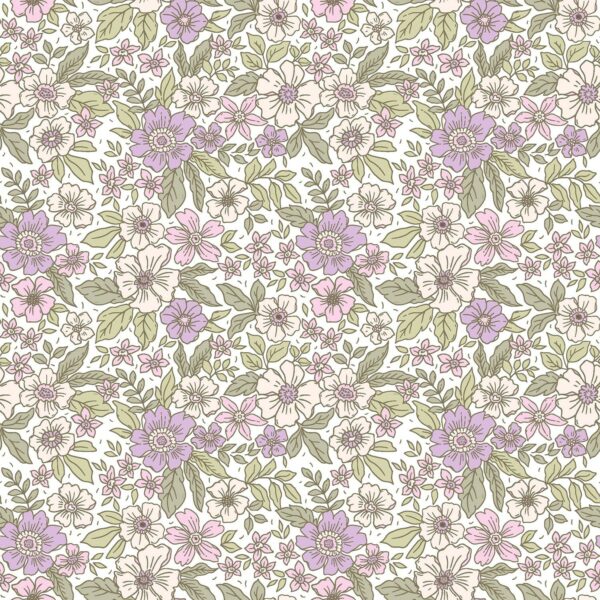 Bomullstyg Blomsteräng i pastell fg 43