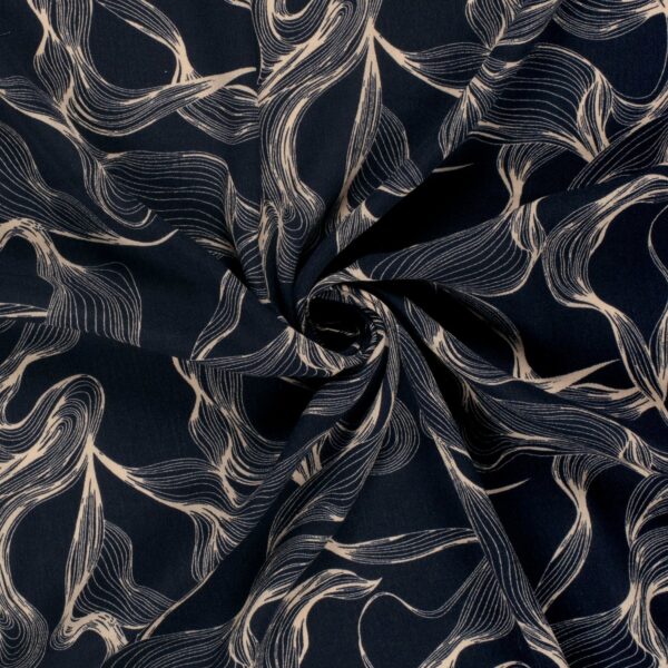 Krinklad viskos Mjuka linjer marinblå/puder fg 8