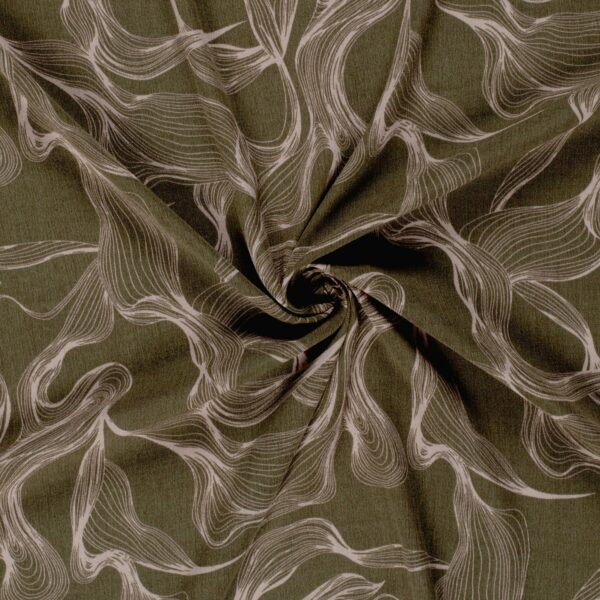 Krinklad viskos Mjuka linjer militärgrön/puder fg 54