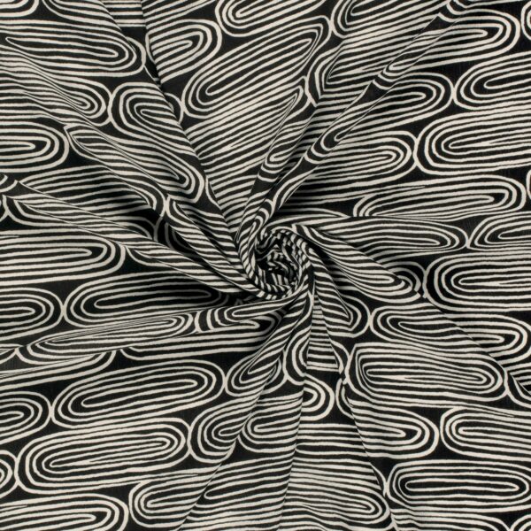 Crepad viskos Avtryck svart/vit fg 69