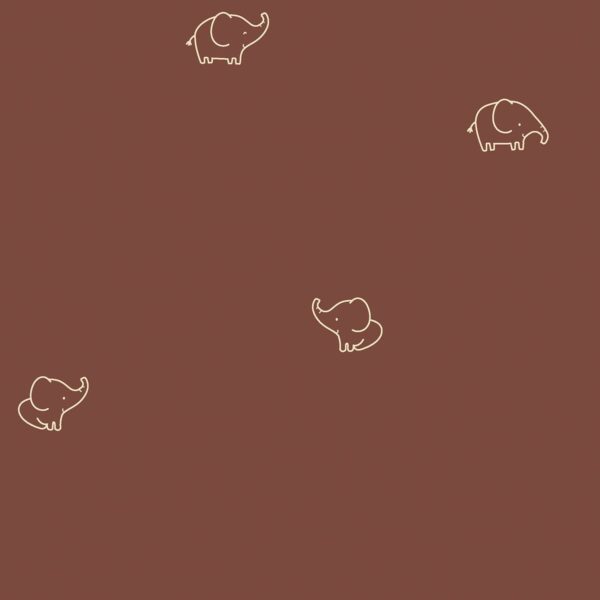 Bomullstrikå Mini-elefanter rostbrun fg 156