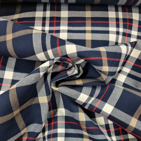 KOSTYM KLASSISKT RUTIG MARINBLÅ/BEIGE FG 64