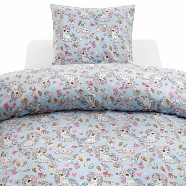 BÄDDSET ENHÖRNING BLÅ