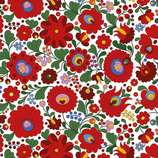 TRIKÅ ALLMOGE VIT RÖD