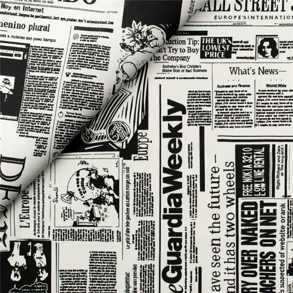 BOMULLSTYG Tidning fg svart/vit