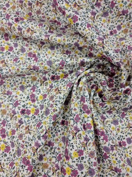 LYX-VOILE BRITTISKA BLOMMOR ROSALILA/GUL FG 2