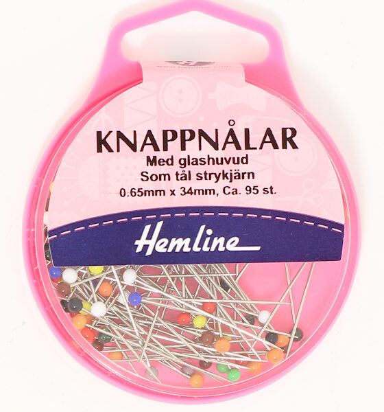 KNAPPNÅLAR MED GLASHUVUD