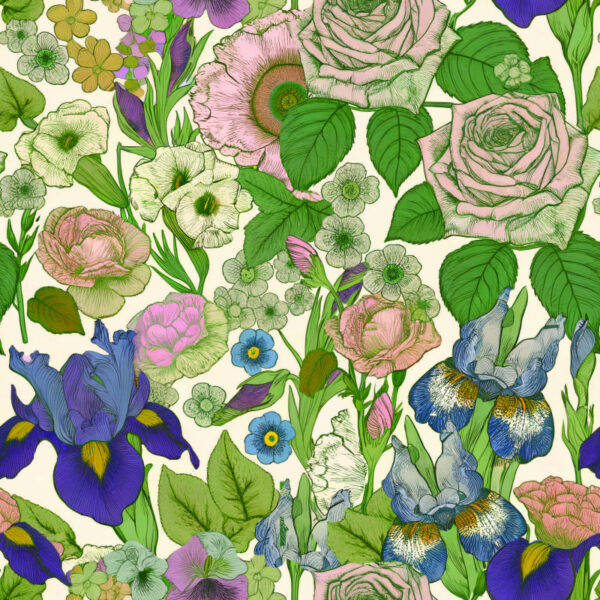 TRIKÅ EKO OLD FLOWERS GRÖN