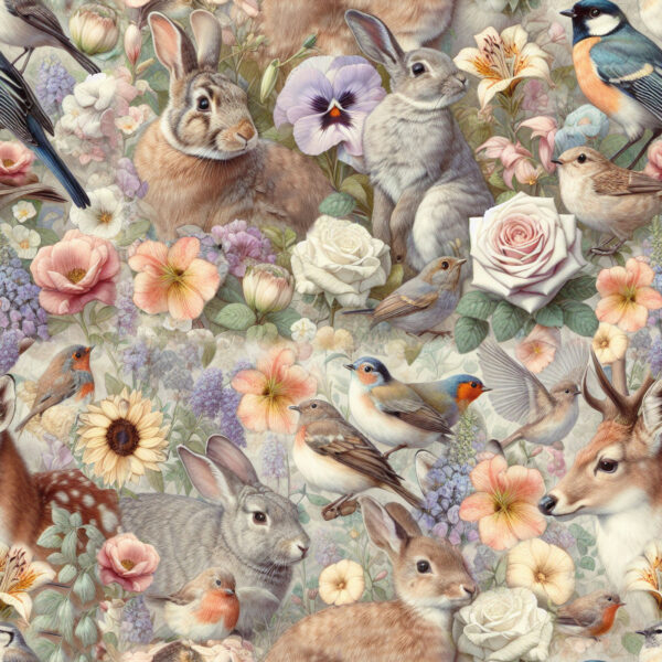 TRIKÅ EKO SKOGSDJUR LILA/BEIGE