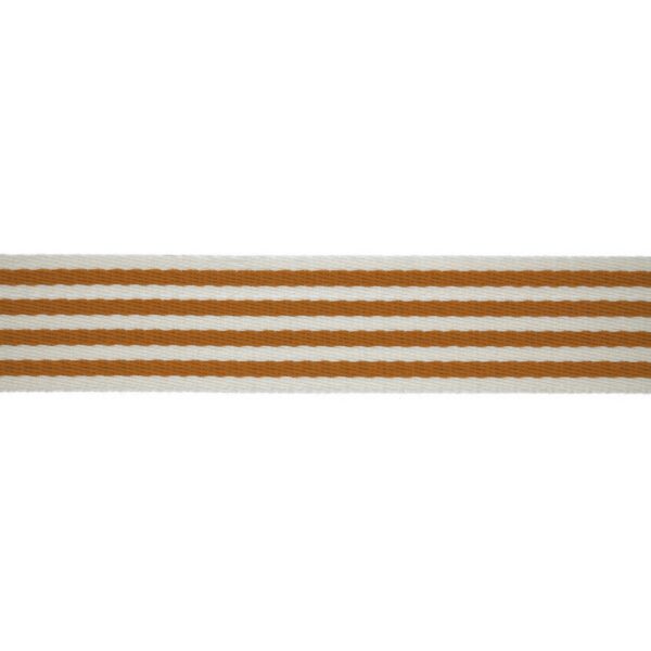 VÄSKBAND CLASSIC 40MM RANDIG GULDBRUN/VIT FG 85