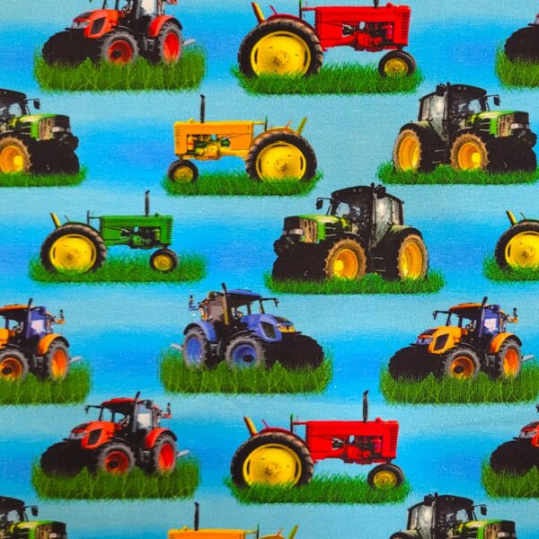 Trikå Flerfärgade traktorer turkosblå/multi